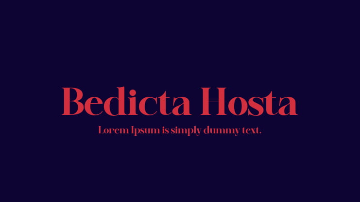 Bedicta Hosta Font Family