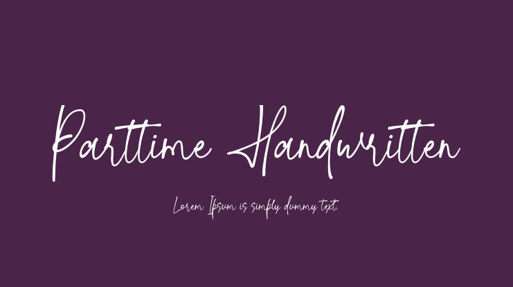 Parttime Handwritten Font