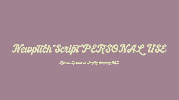 Newpitch Script PERSONAL USE Font