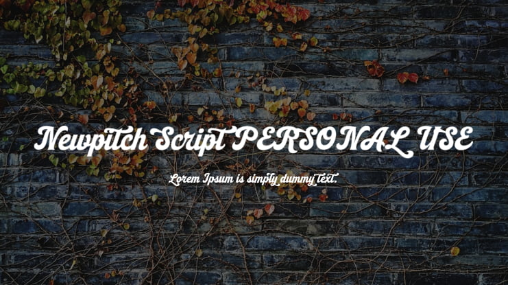 Newpitch Script PERSONAL USE Font