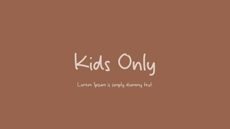 Kids Only Font