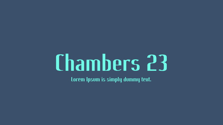 Chambers 23 Font Family