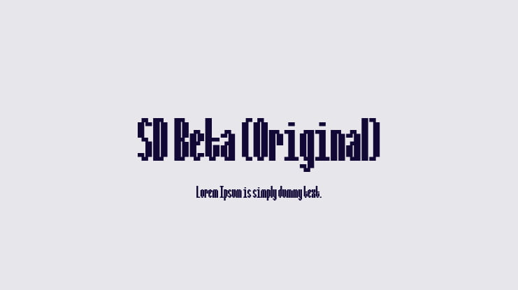 SD Beta (Original) Font