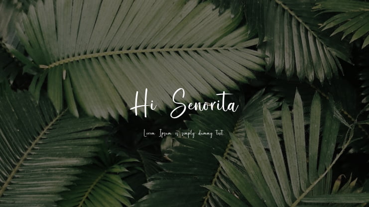 Hi Senorita Font