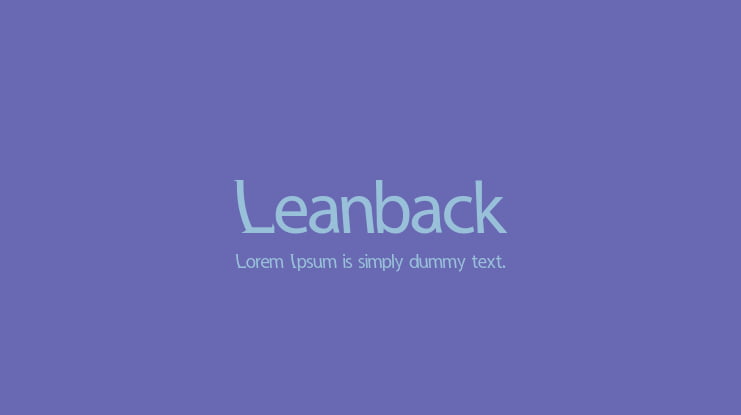 Leanback Font