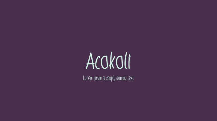 Acakali Font