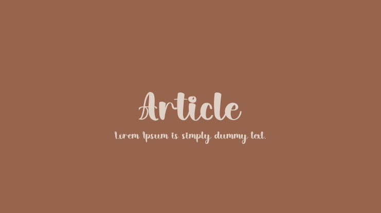 Article Font