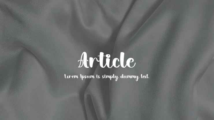 Article Font