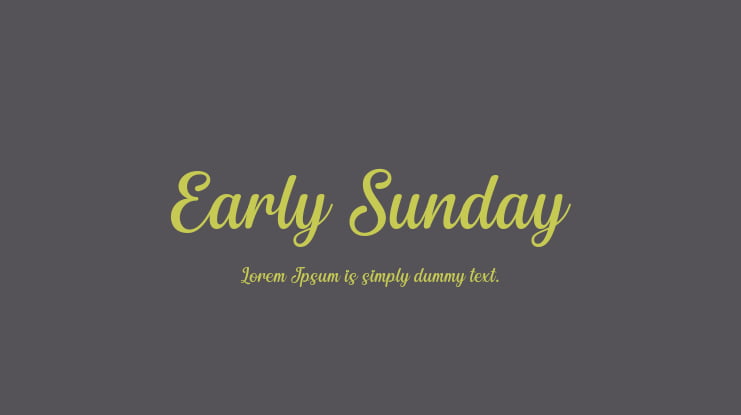 Early Sunday Font