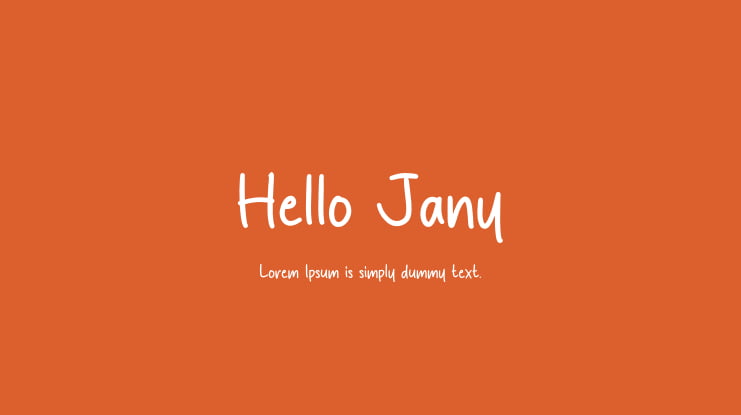 Hello Jany Font