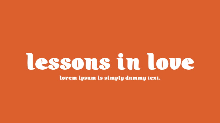 Lessons in Love Font