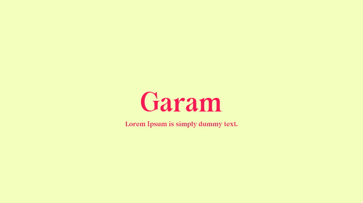 Garam Font Family