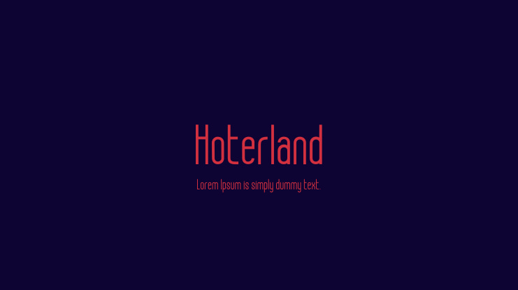 Hoterland Font