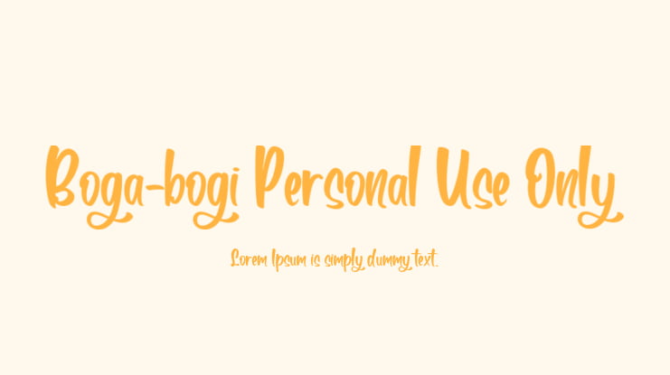 Boga-bogi Personal Use Only Font