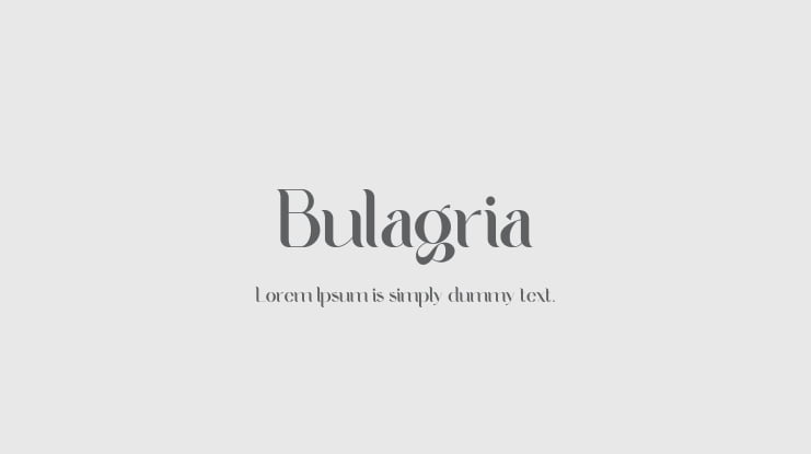 Bulagria Font