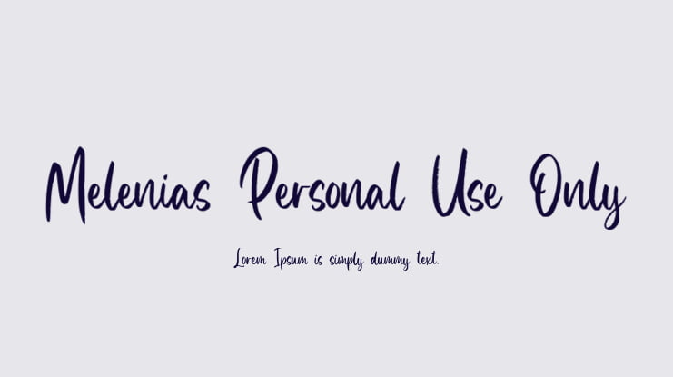 Melenias Personal Use Only Font