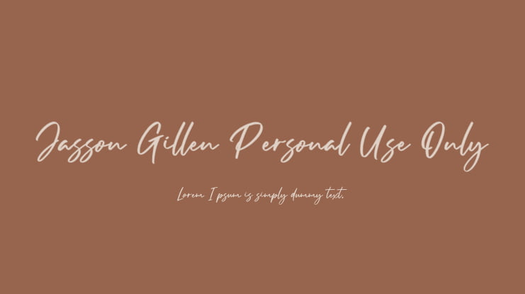 Jasson Gillen Personal Use Only Font