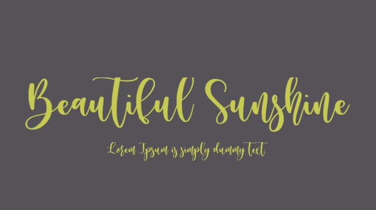 Beautiful Sunshine Font