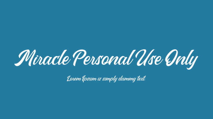 Miracle Personal Use Only Font