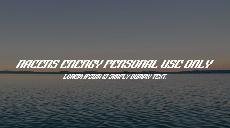 Racers Energy Personal Use Only Font