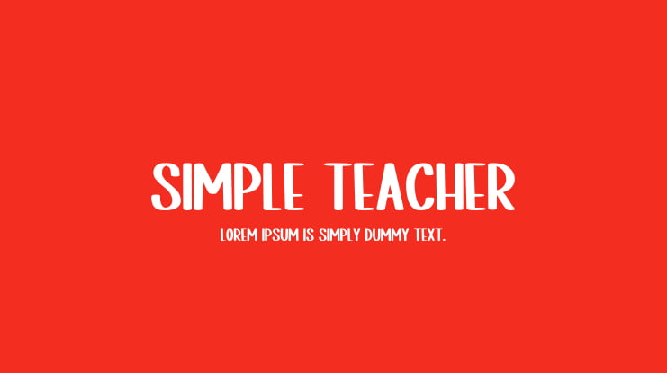 Simple Teacher Font