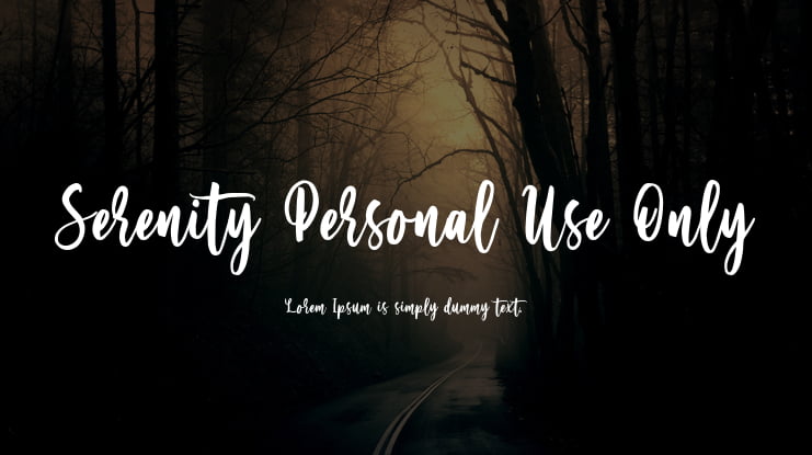 Serenity Personal Use Only Font