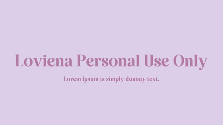 Loviena Personal Use Only Font