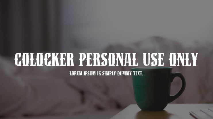 Colocker Personal Use Only Font