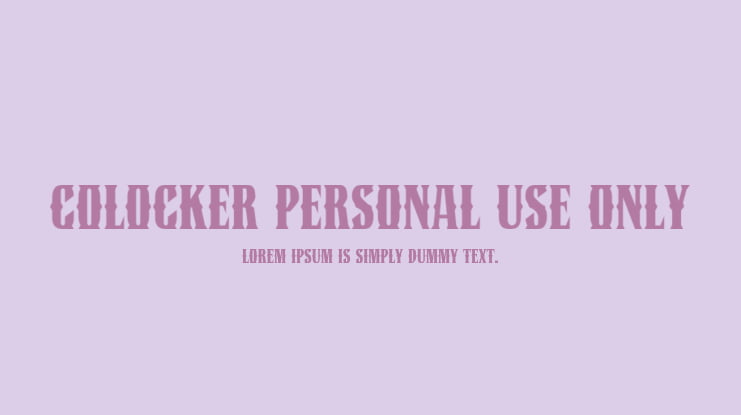 Colocker Personal Use Only Font