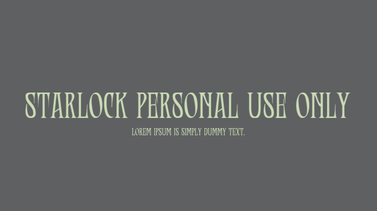 Starlock Personal Use Only Font