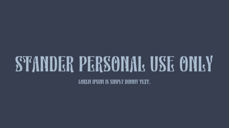 Stander Personal Use Only Font