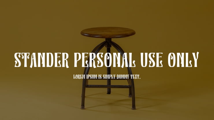 Stander Personal Use Only Font