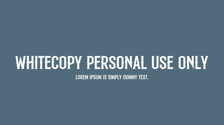 Whitecopy Personal Use Only Font