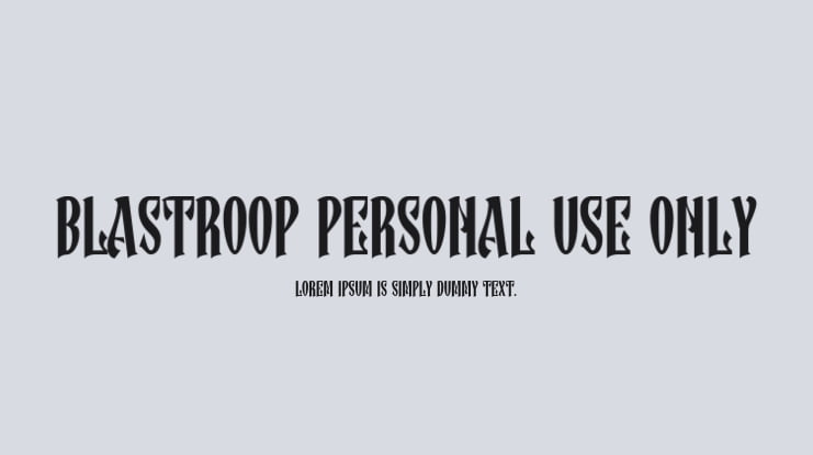 Blastroop Personal Use Only Font