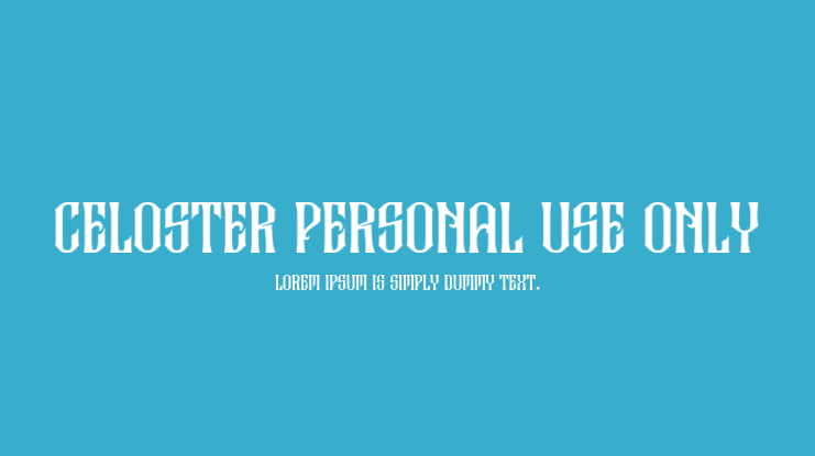 Celoster Personal Use Only Font