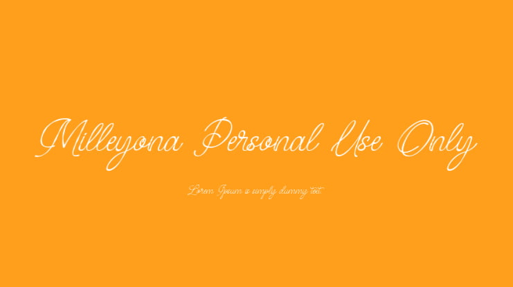 Milleyona Personal Use Only Font