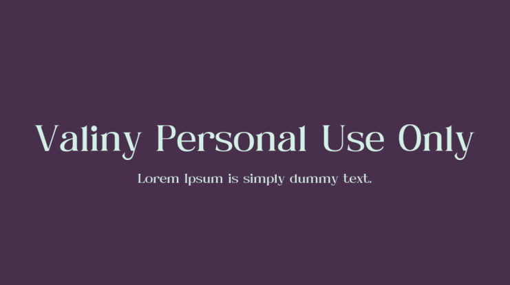 Valiny Personal Use Only Font