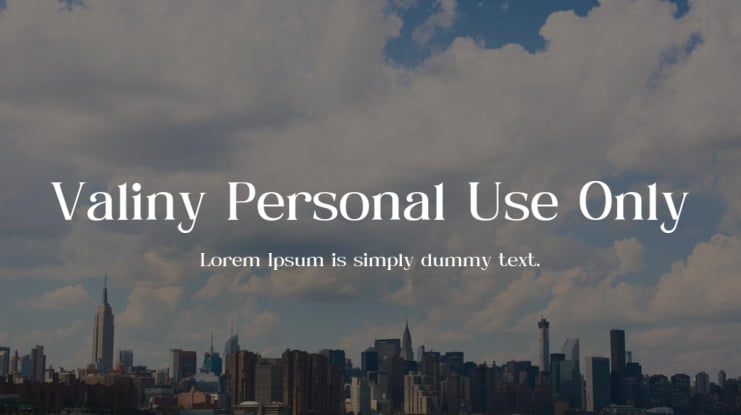 Valiny Personal Use Only Font