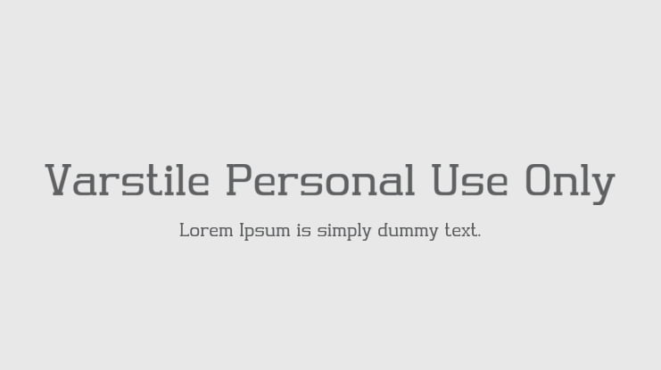 Varstile Personal Use Only Font