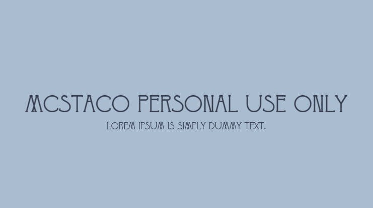 Mcstaco Personal Use Only Font