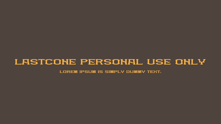 Lastcone Personal Use Only Font