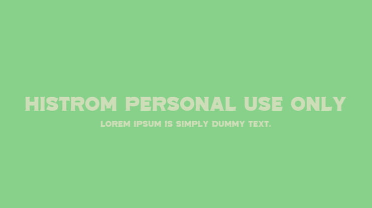 Histrom Personal Use Only Font