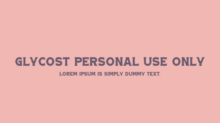 Glycost Personal Use Only Font