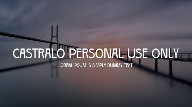 Castralo Personal Use Only Font