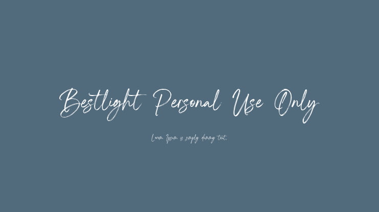 Bestlight Personal Use Only Font