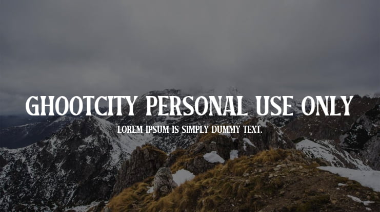 Ghootcity Personal Use Only Font