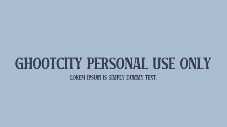 Ghootcity Personal Use Only Font