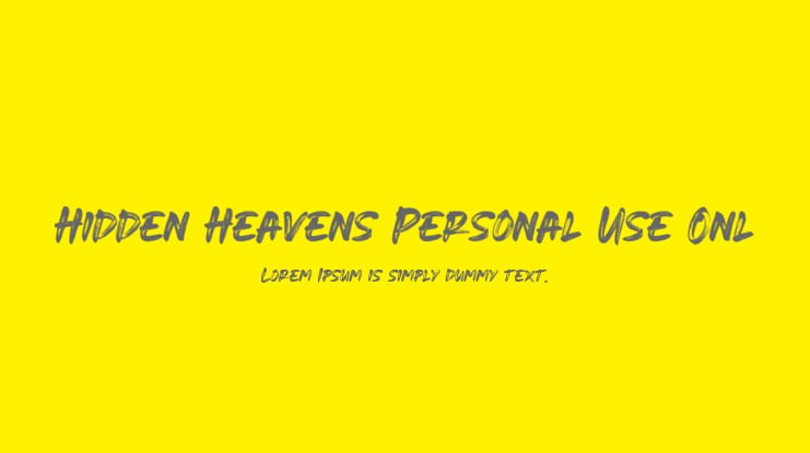 Hidden Heavens Personal Use Onl Font