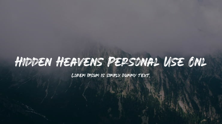 Hidden Heavens Personal Use Onl Font