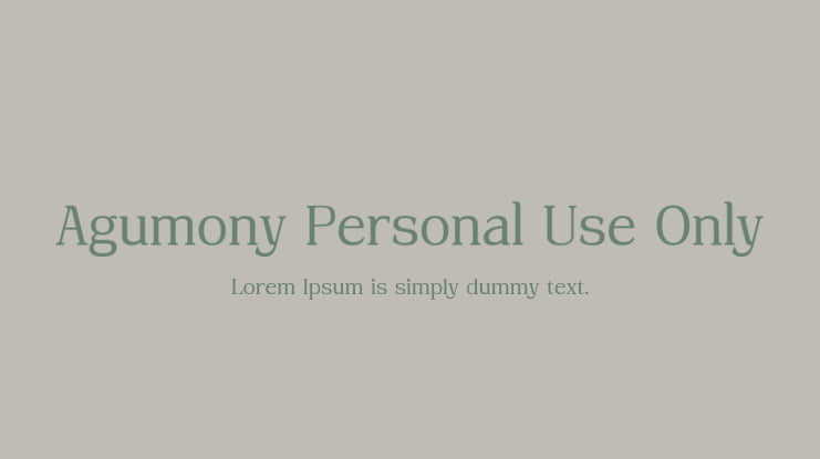 Agumony Personal Use Only Font